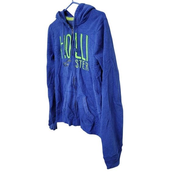 2/$20 Hollister Blue Classic Logo Zip Up Hoodie Jacket Size: Large - Picture 2 of 11